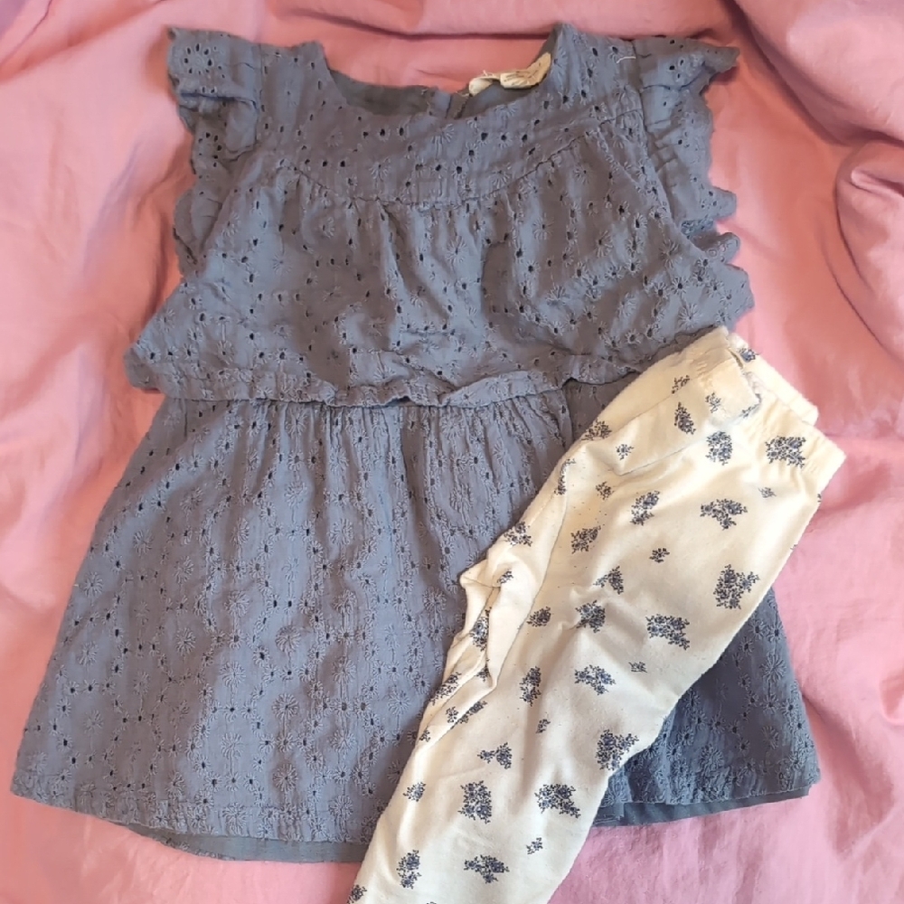 Jessica Simpson Gray Eyelet Dress